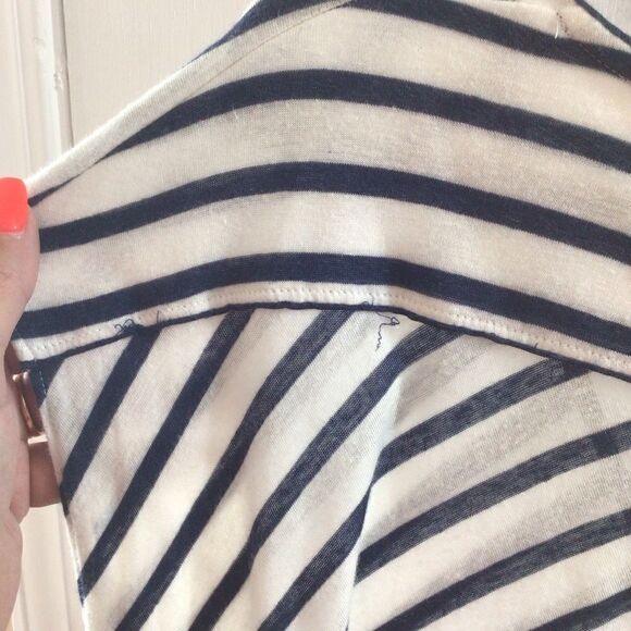 Women’s Rag & Bone Navy Blue and White Striped Victor Blouse Size Small‎ - Picture 4 of 9